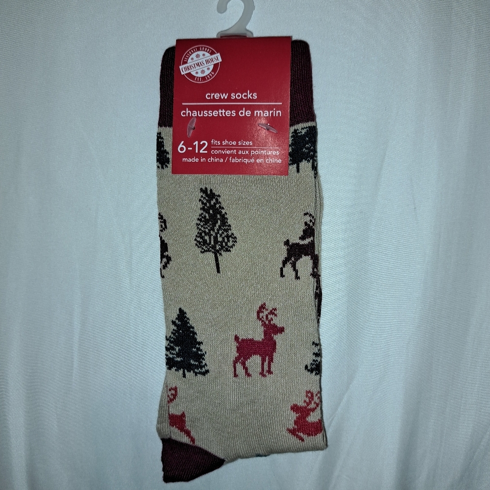Christmas themed crew socks